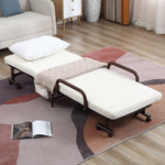 Folding Bed With Mattress And Wheels Adjustable Backrest