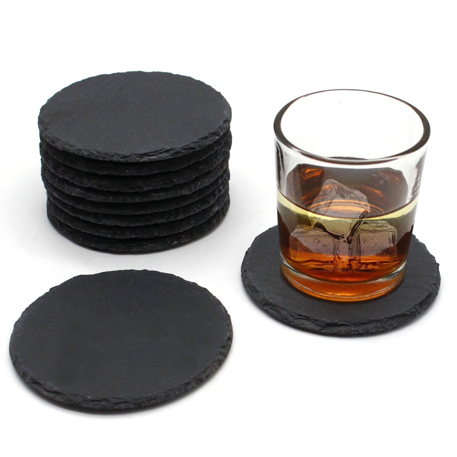 Slate Coasters Round 8 Pieces 10cm Drinking Mat