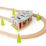 Triple Engine Shed for Wooden Train Sets