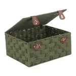 Red Hamper Green Twisted Paper Rope Storage Basket