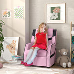 2 In 1 Kids Armchair Recliner, Pu Leather, For 3-9 Years Old | Pink