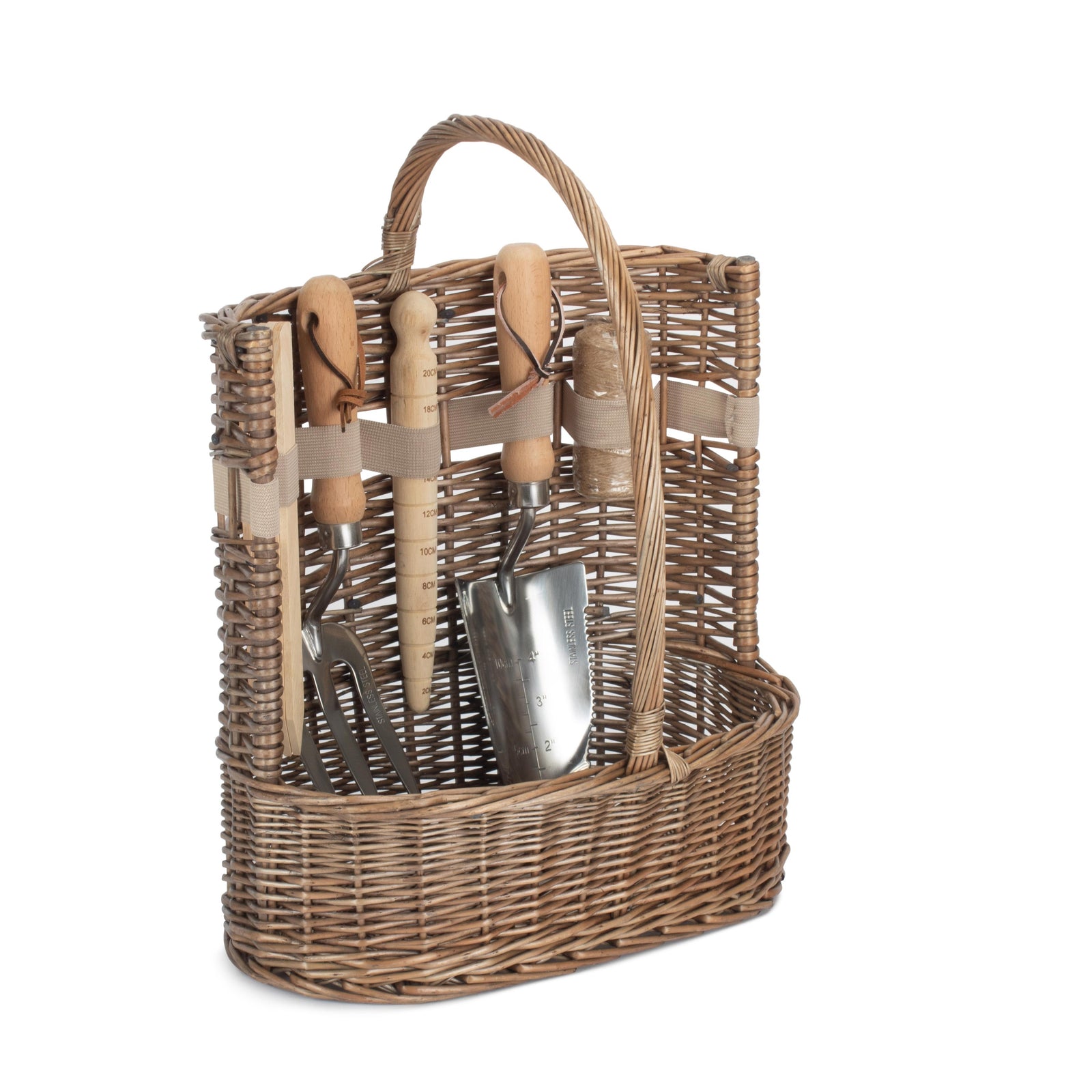 Wicker Garden Basket Antique Wash Deluxe Trug Tool Basket | Large