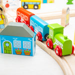 Wooden Town and Country Train Set - 91 Pieces