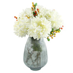 Pack Of 6 X 75cm Extra Large Reflex Chrysanthemum - White