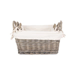 Red Hamper Wicker Antique Wash Handled Lined Storage Basket