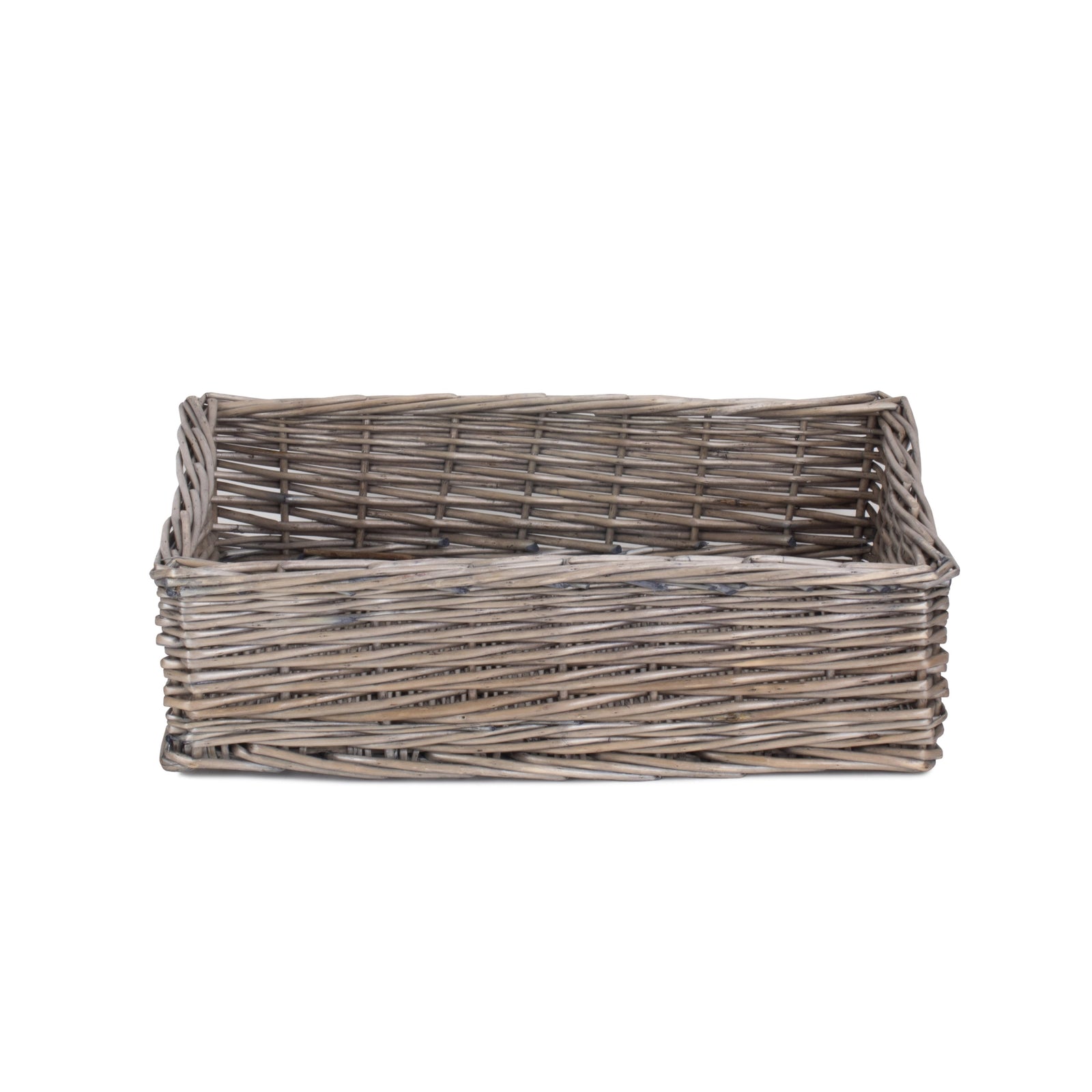 Wicker Antique Wash Straight Sided Tray | Large | Brown