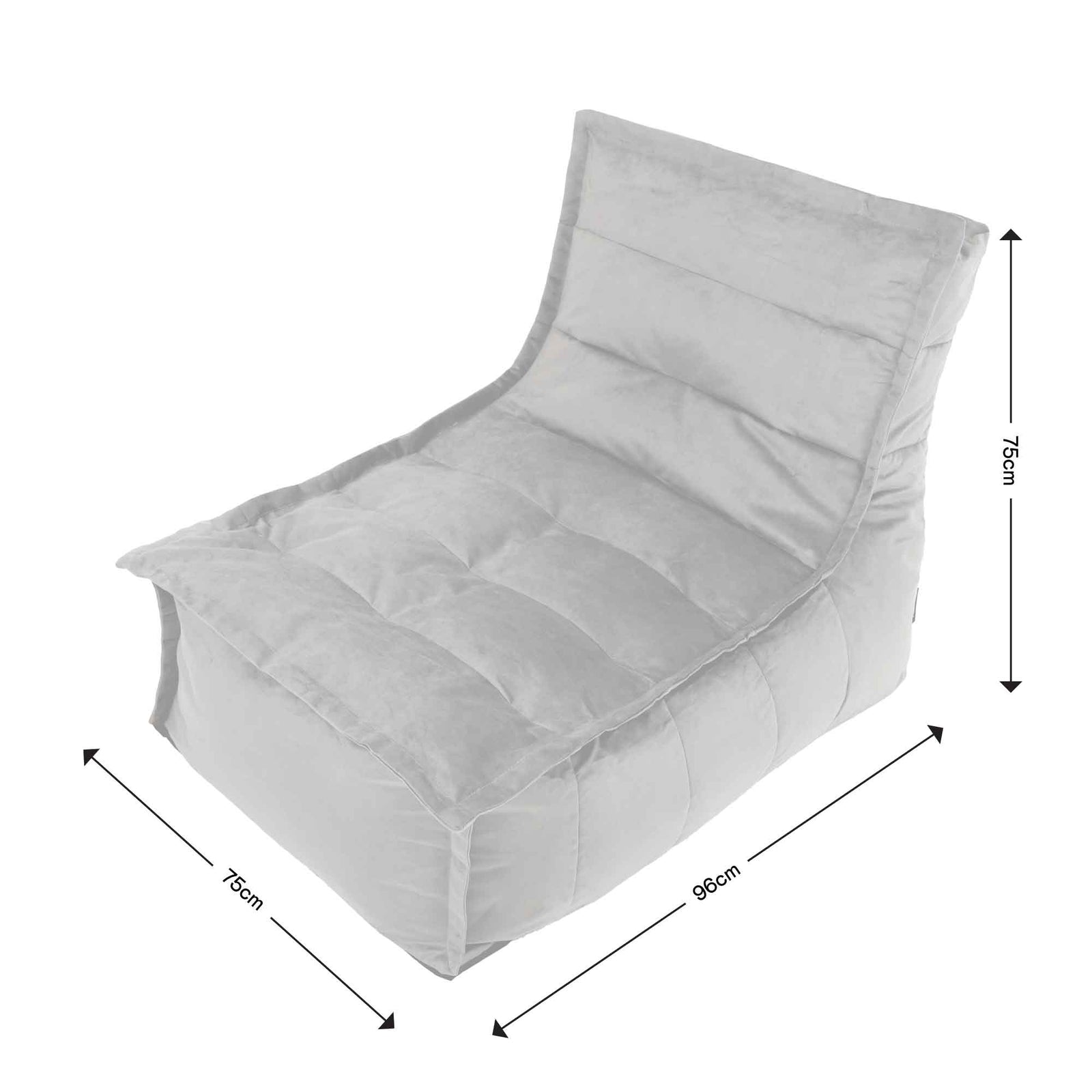 Dolce Velvet Bean Bag Lounger | Charcoal