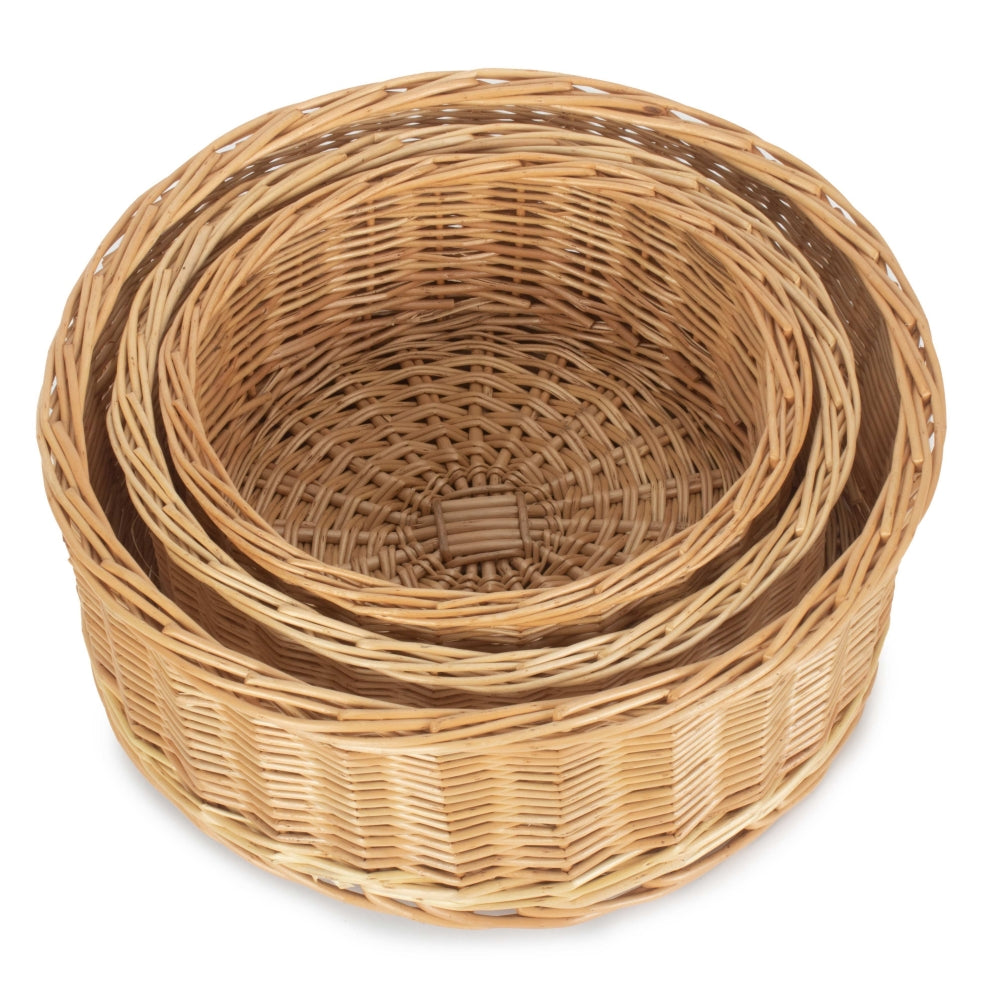 Red Hamper Wicker Round Straight Sided Tray