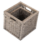 Red Hamper Wicker Wooden Framed Split Willow Storage Basket