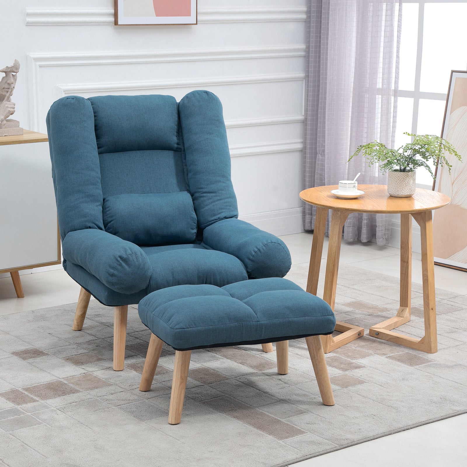 Recliner With Ottoman 3-position Adjustable Lounger