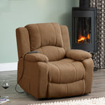 Ellington Boucle Fabric Electric Lift Assist Recliner With Massage And Heat | 1 | Pale Brown