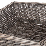 Antique Wash Finish Wicker Tray | Large | Brown