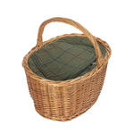 Oval Wicker Basket With Zipped Cooler Bag