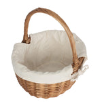 Double Steamed Wicker Oval Shopping Basket | White