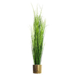 Leaf 130cm Artificial Extra Large Grass Plant With Gold Metal Planter