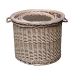 Wicker Set Of 3 Deluxe Rope Handled Lined Log Baskets