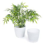 18cm Wave White Plant Pots Set Of 2