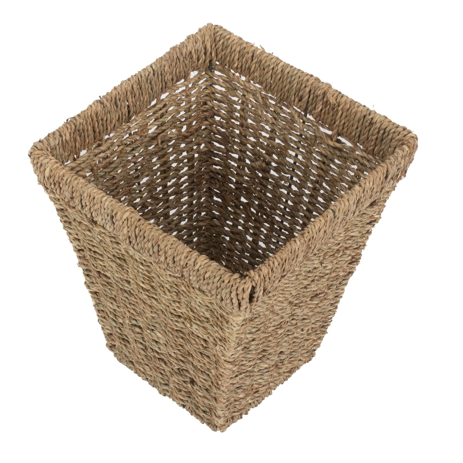 Red Hamper Seagrass Square Waste Paper Basket Bin