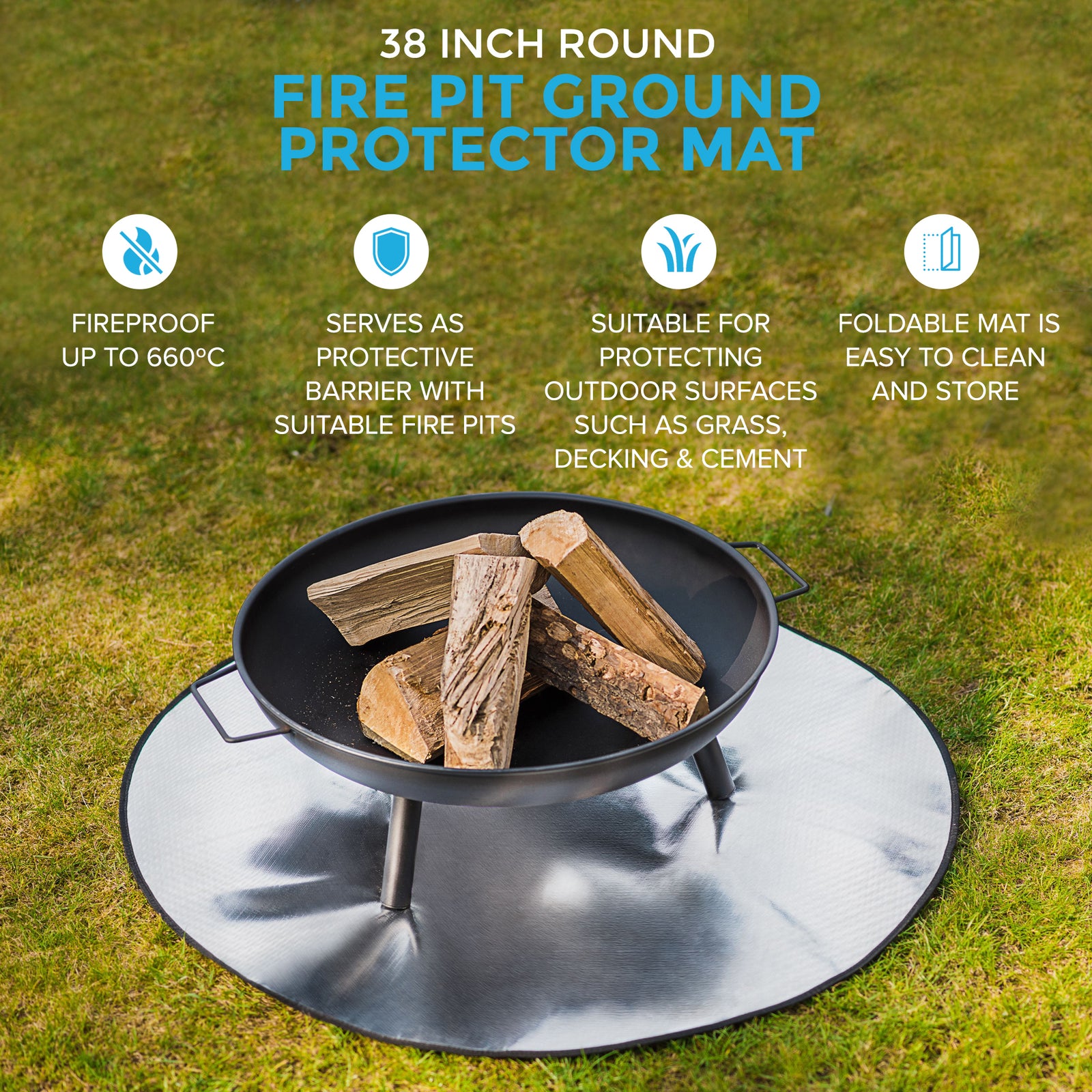 38” Round Fire Pit Protector