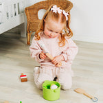 Wooden Pots & Pans Set With 2 Utensils