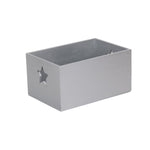 Soft Silver Painted Storage Box With Star Cut Out