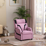 2 In 1 Kids Armchair Recliner, Pu Leather, For 3-9 Years Old | Pink