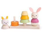 Wooden Forest Stacking Toy, Poles With Elastic String