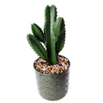 23cm Artificial Cactus With Green Ceramic Planter