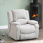 Ellington Boucle Fabric Electric Lift Assist Recliner With Massage And Heat | 1 | Light Slate Gray