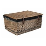 72cm Antique Wash Rope Handled Trunk Picnic Basket | Black