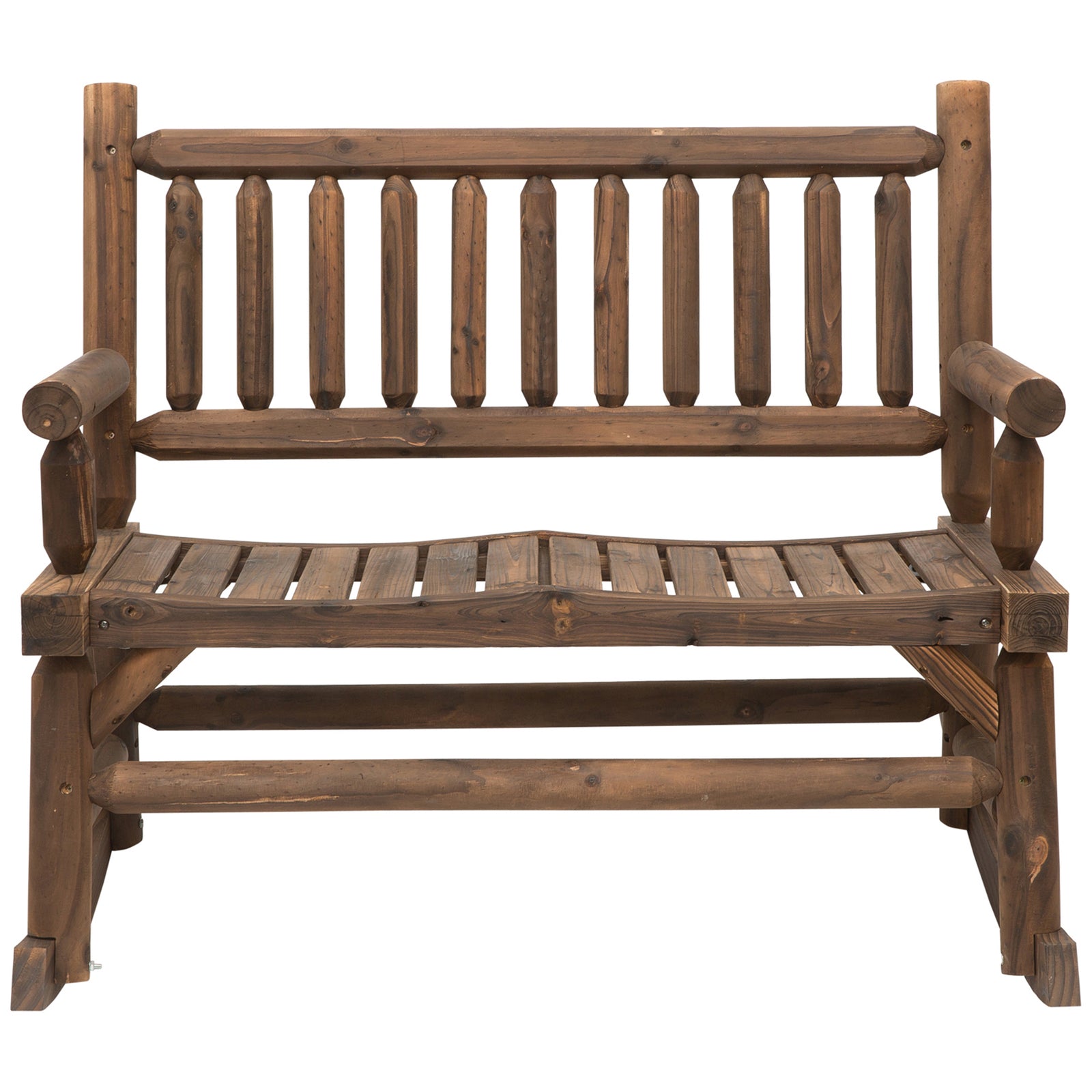 2-seat Garden Rocking Bench, Brown