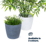 18cm Wave White Plant Pots Set Of 2