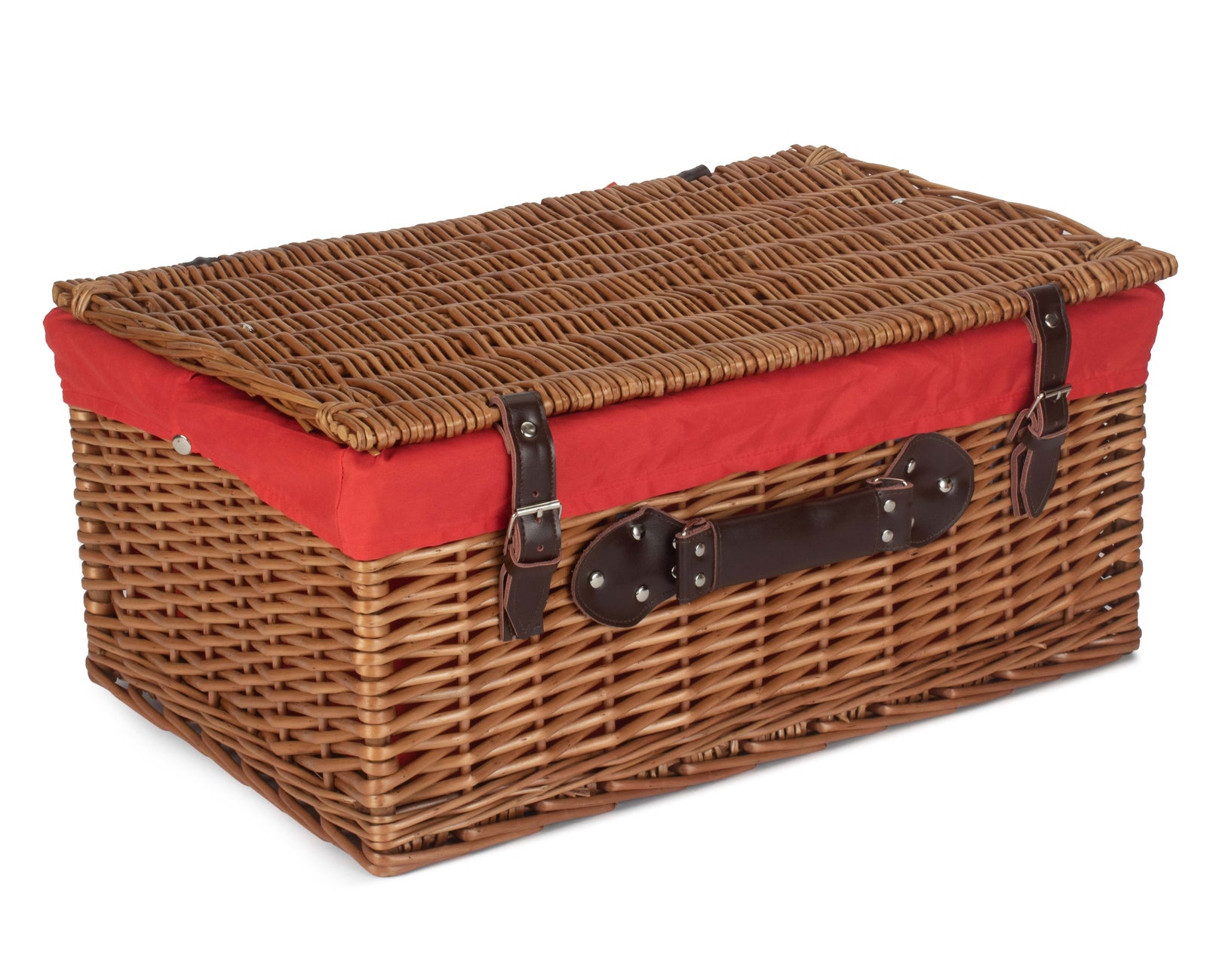 Wicker 56cm Double Steamed Picnic Basket | Red