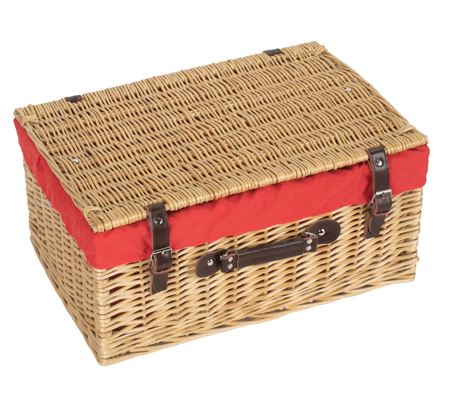 Wicker Buff 51cm Picnic Basket | Red