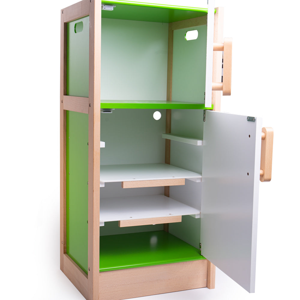 Wooden Toy Fridge, With Internal Shelves, 87cm Tall