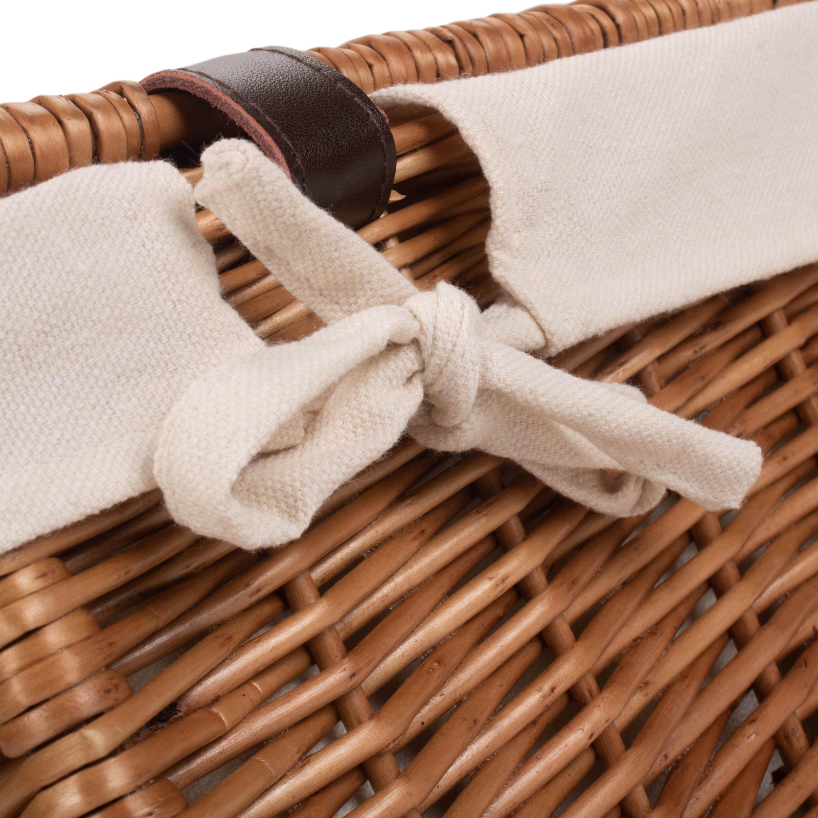 Wicker 46cm Double Steamed Picnic Basket | White