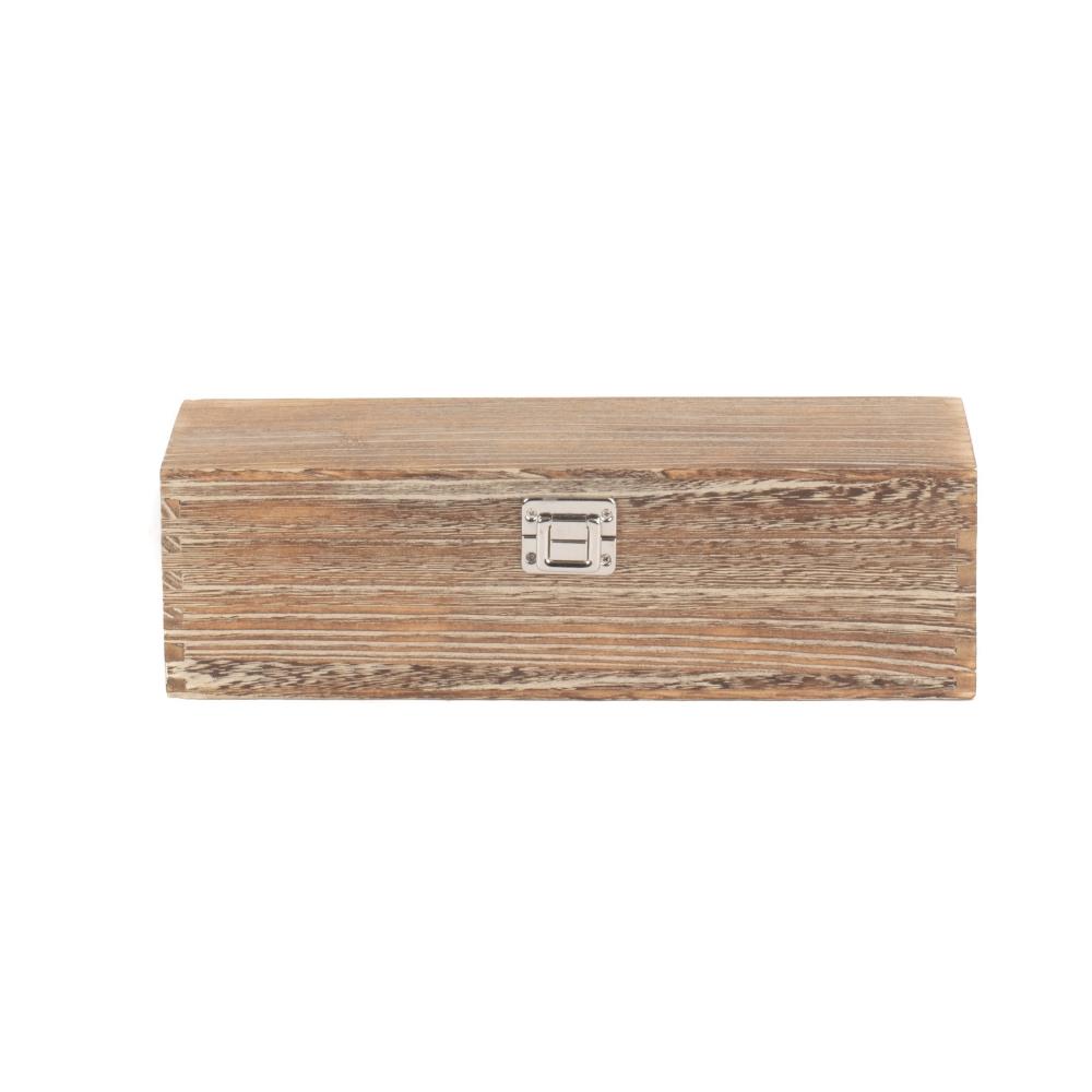 Oak Effect Wooden Bottle Box | Small | Brown