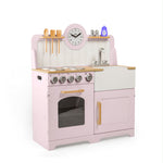 Pink Wooden Country Play Kitchen With Realistic Features