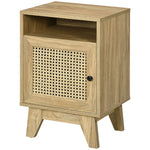 Set Of 1/2 Nightstand Rattan Bedside Table With Cabinet | Set-of-1 | Natura