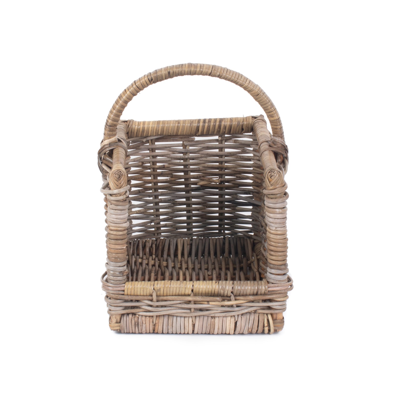 Kubu Grey Rattan Open Ended Log Basket | Small | Brown