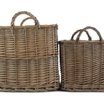 Red Hamper Wicker Antique Wash Rectangular Hessian Lined Basket