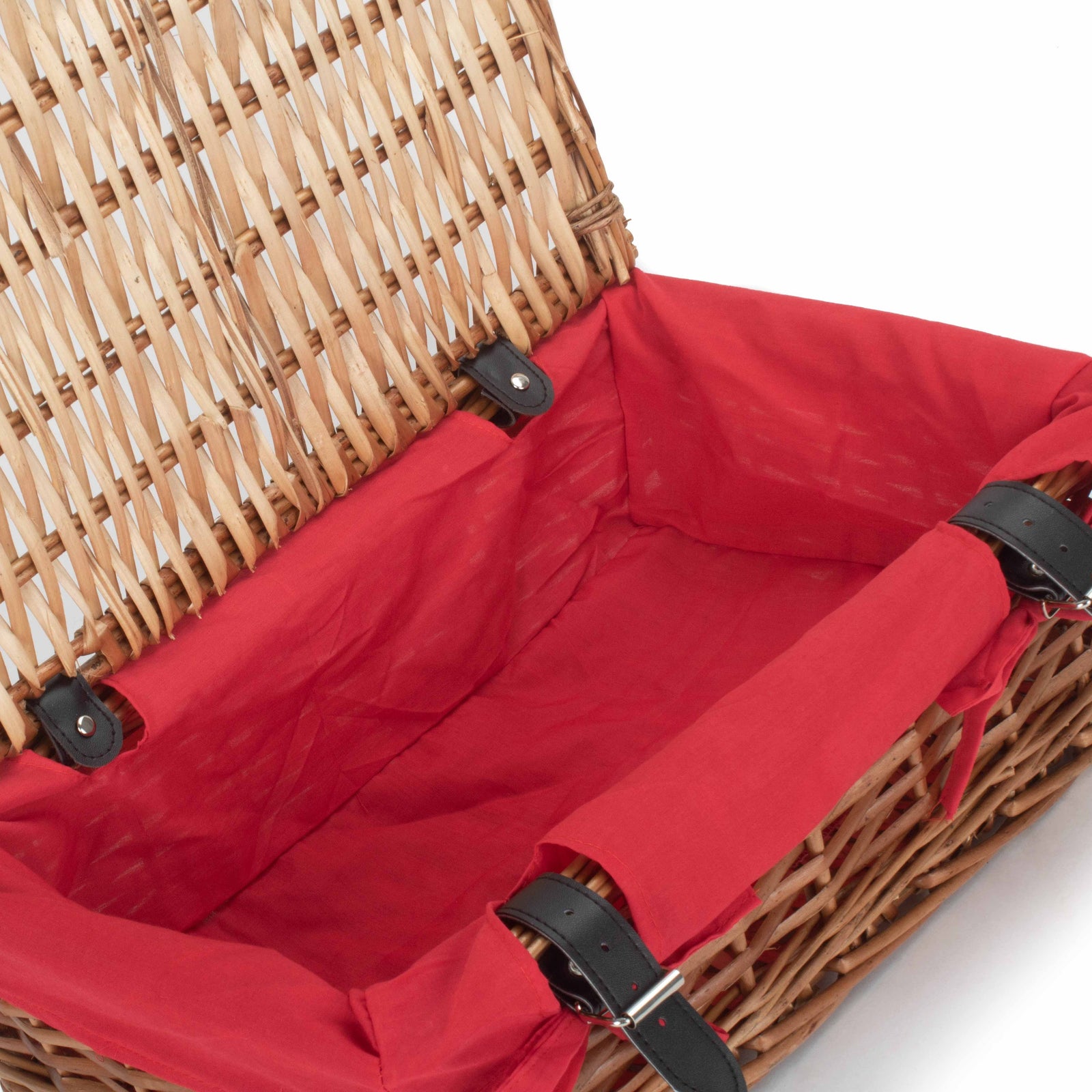 Wicker Empty Rectangular Gift Basket | Red