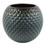 Ceramic Plant Pot Planter Blue Crisscross 14 X 14 X 12.5cm