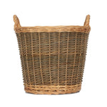 Wicker Unpeeled Hessian Lined Log Basket | Small | Brown