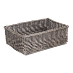 Antique Wash Finish Wicker Tray | Large | Brown