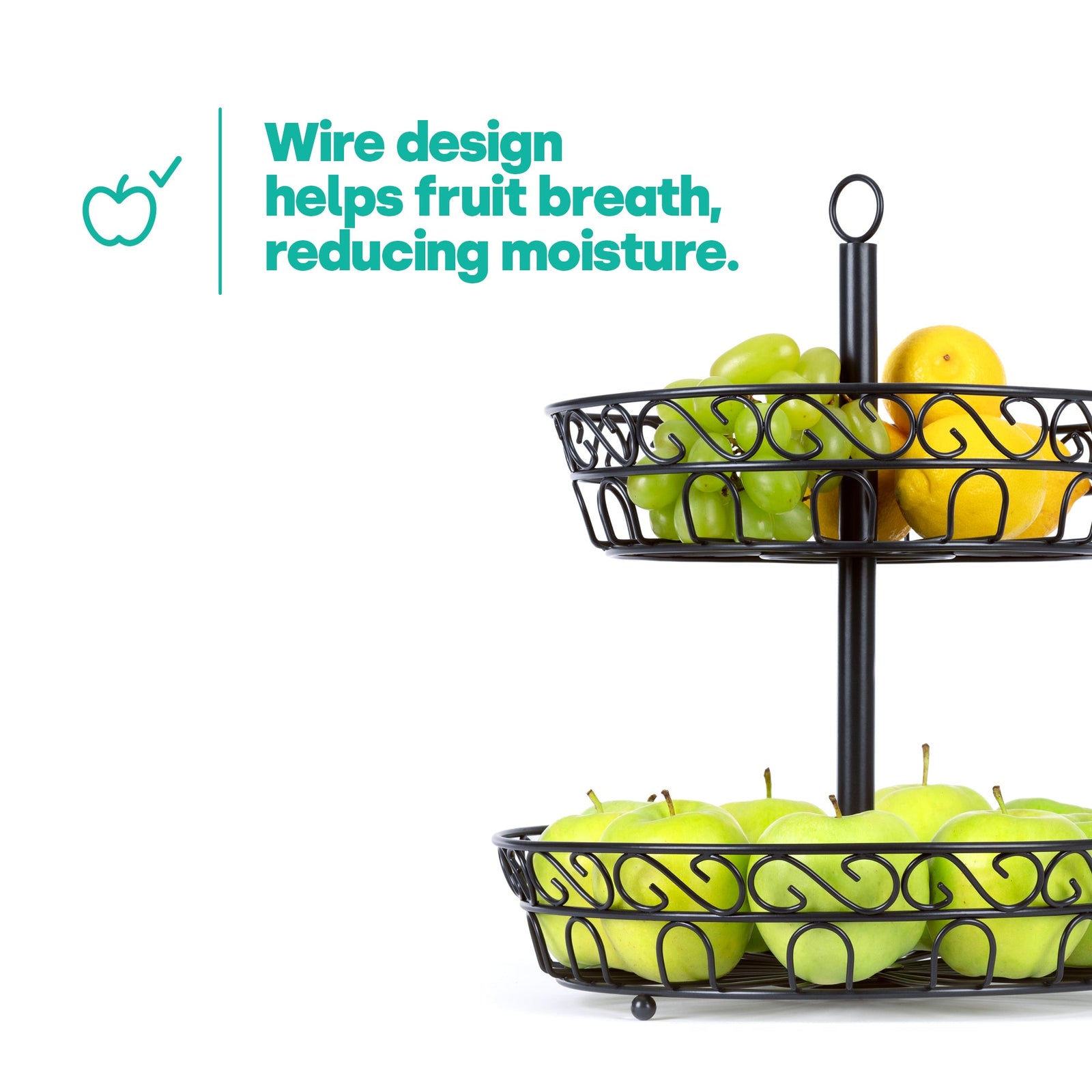 Wire Fruit Basket - Black