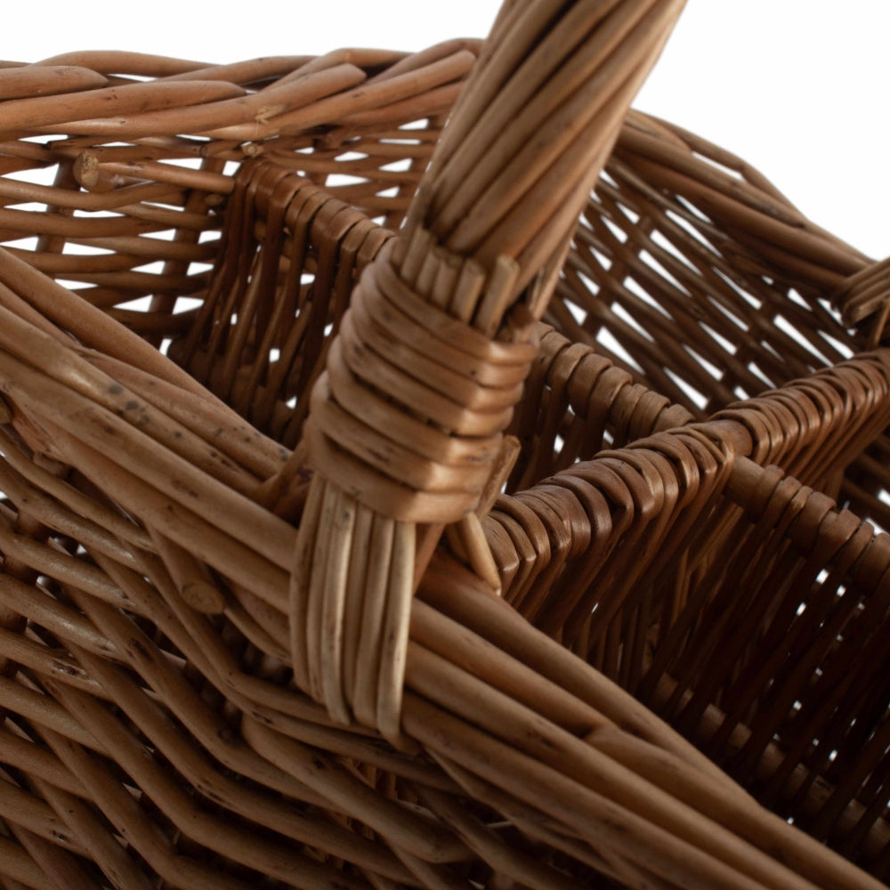 Double Steamed Bottle Drinks Wicker Basket | 6 | Brown