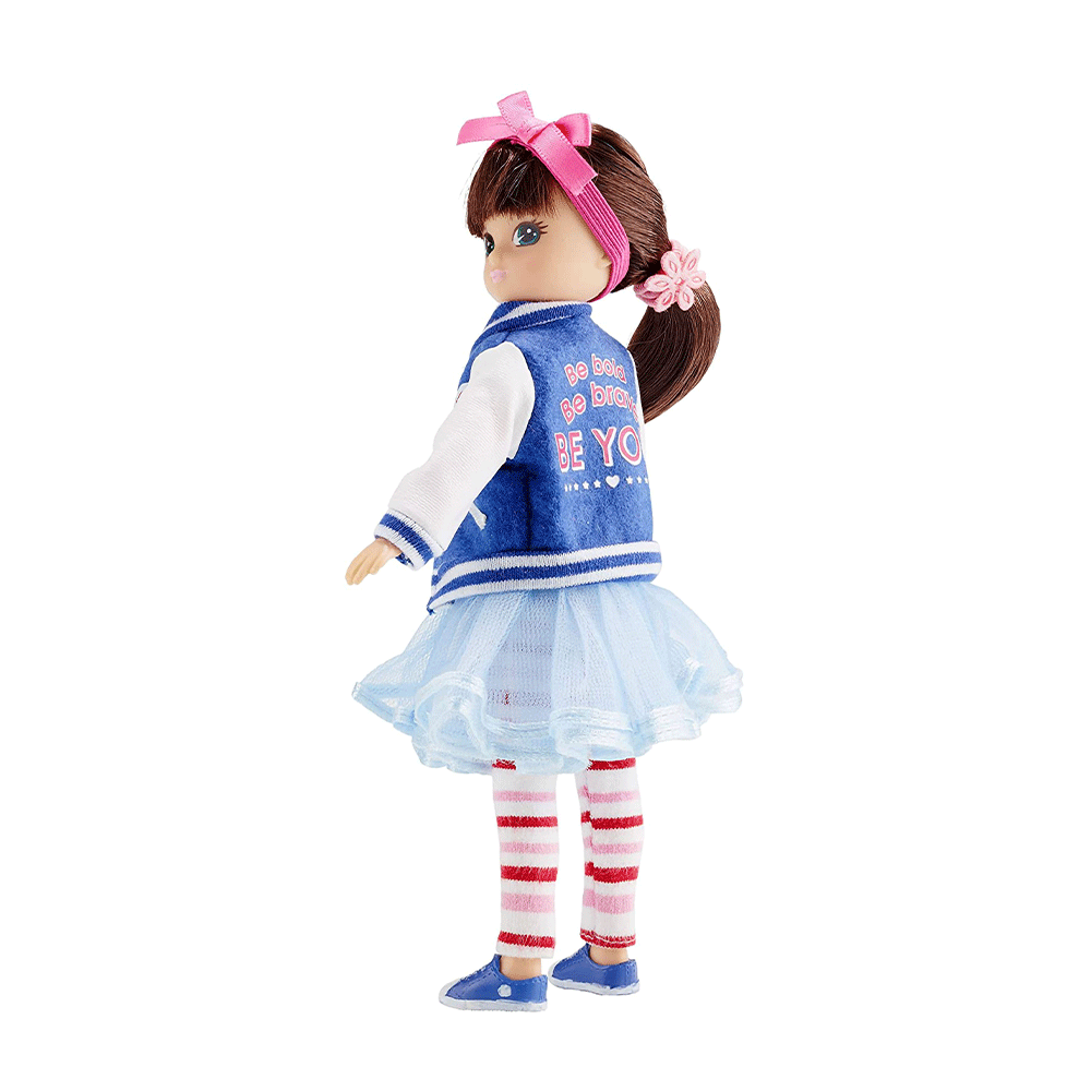 Rockabilly Doll with Varsity Jacket, 18cm Tall