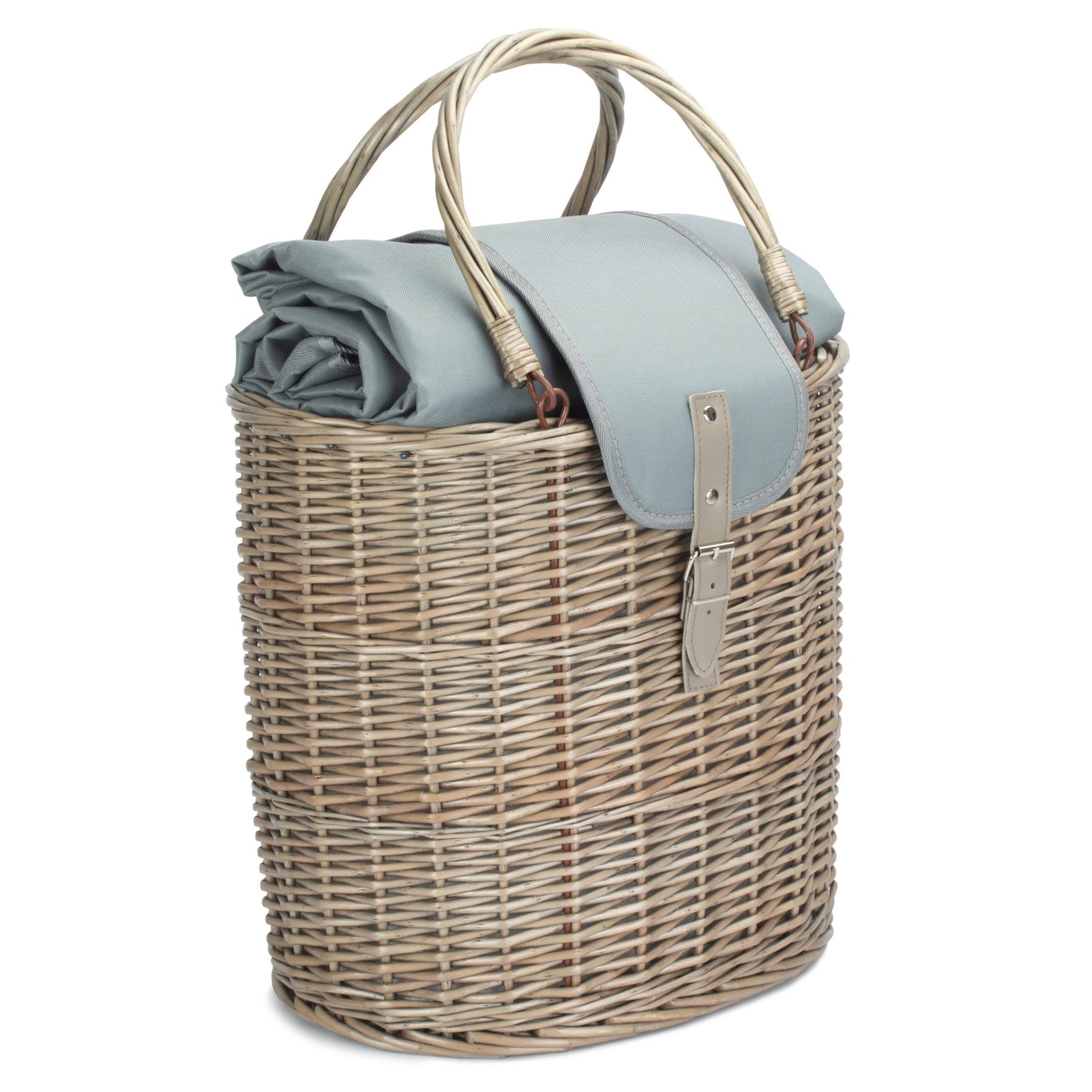 Red Hamper Oval Fitted Cool Bag Drinks Picnic Wicker Basket