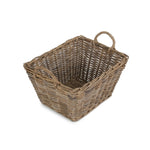 Red Hamper Rattan Rectangular Grey Rattan Floor Storage Basket